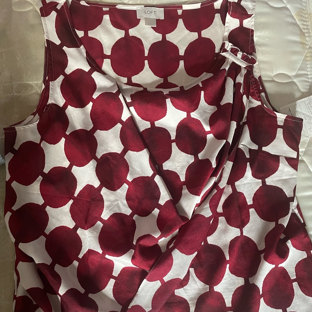 loft tank top red design silk great for any occasion